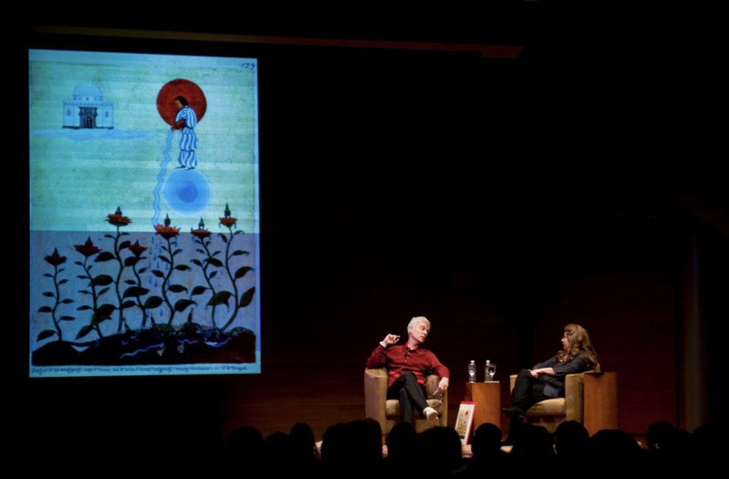 David Byrne and Sherry Salman in the Red Book Dialogues, image by Michael Palma Mir